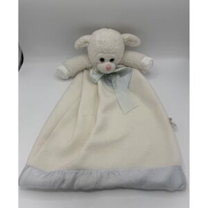 Vintage Dakin Lovie Lamb Blue Heart Comfort Blanket Plush Toy Baby Soft Lovey